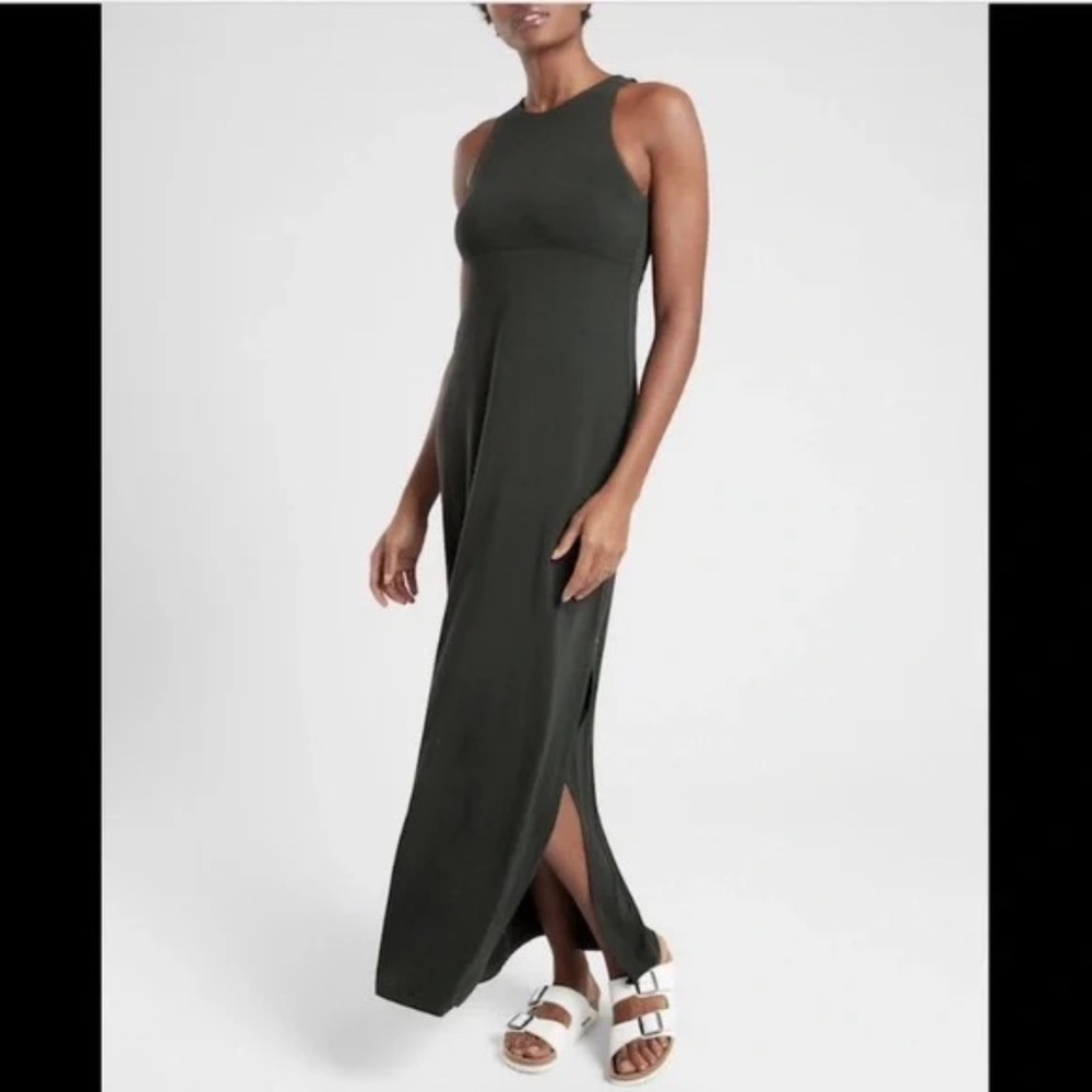 NWT Athleta Santorini Maxi Dress Dark Gray Size Small